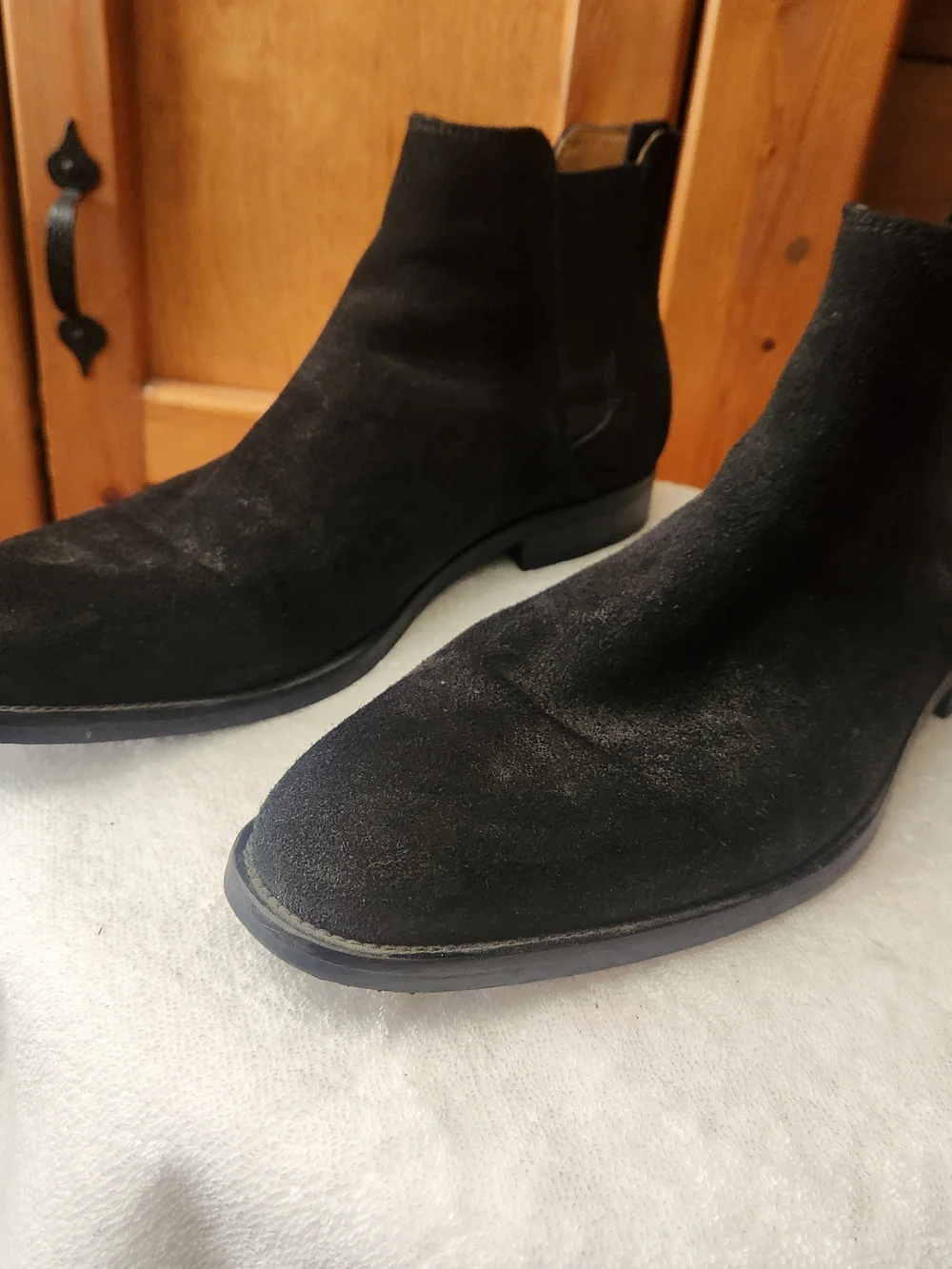 Men's Aldo Black Suede Chelsea Boots - Classic Slip-On Ankle Boots SZ 11